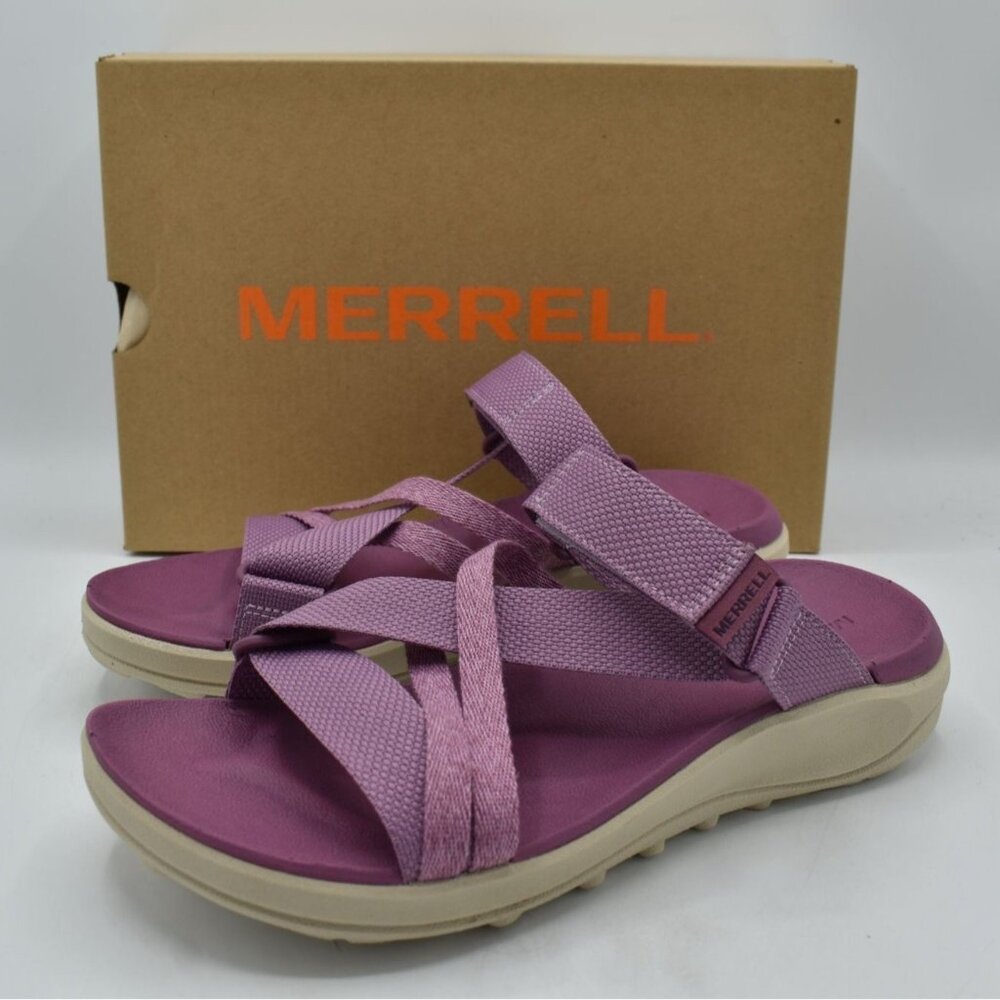 Merrell Womens Size 7 District 4 Mendi‎ Mauve Open Toe Sandals Shoes